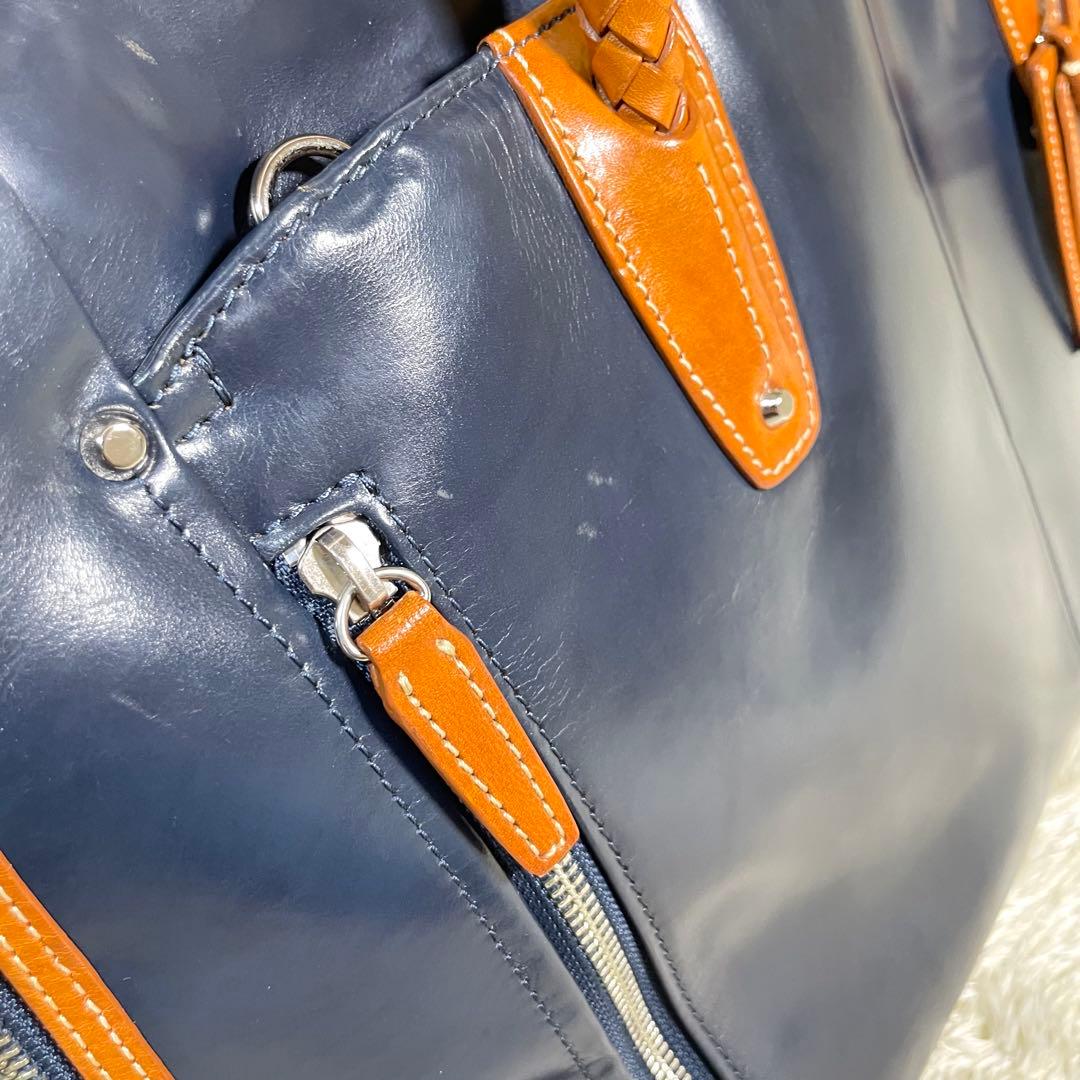 定番❗️キーファーノイ ブリーフケース ネイビー 2way A4 イタリアンレザー