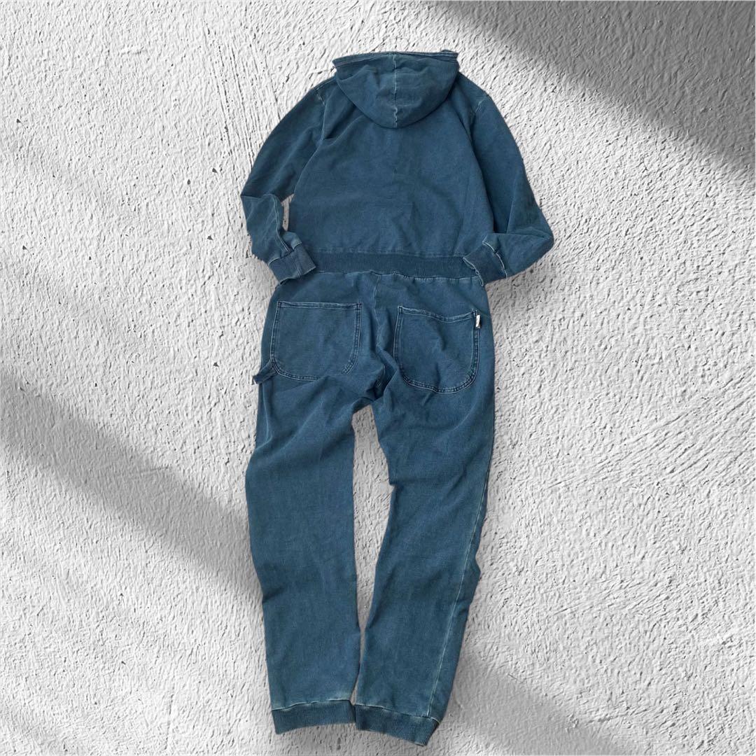 【ジムマスター】スウェットオールインワン つなぎ フード付き フルボタン M