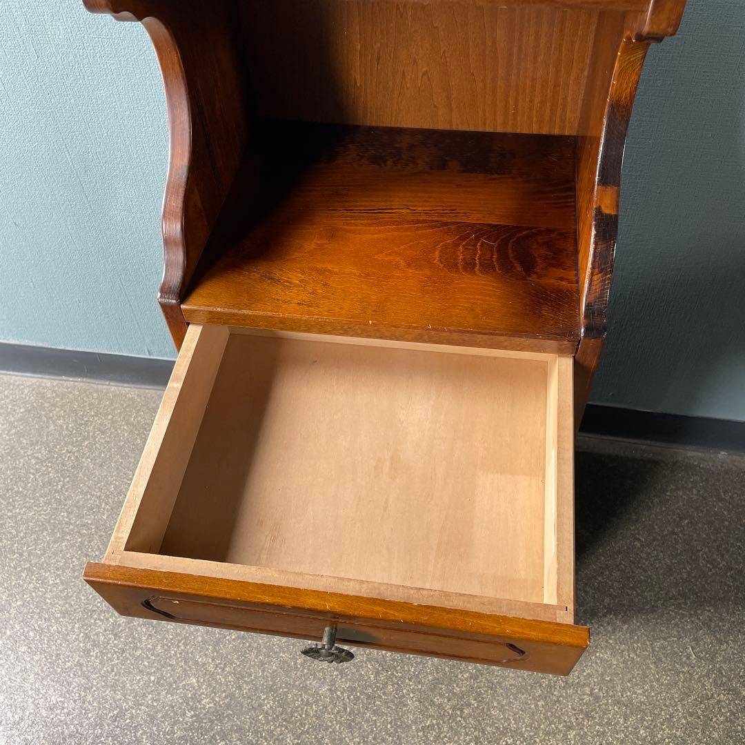 カリモク　コロニアル　電話台　FAX台　花台　飾り台　棚　天然木