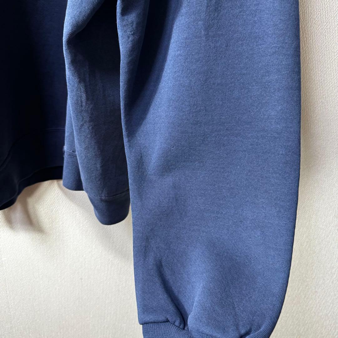 軍*手様 希少 90s USA製 RUSSELL PLAIN 無地 前V ネイビ