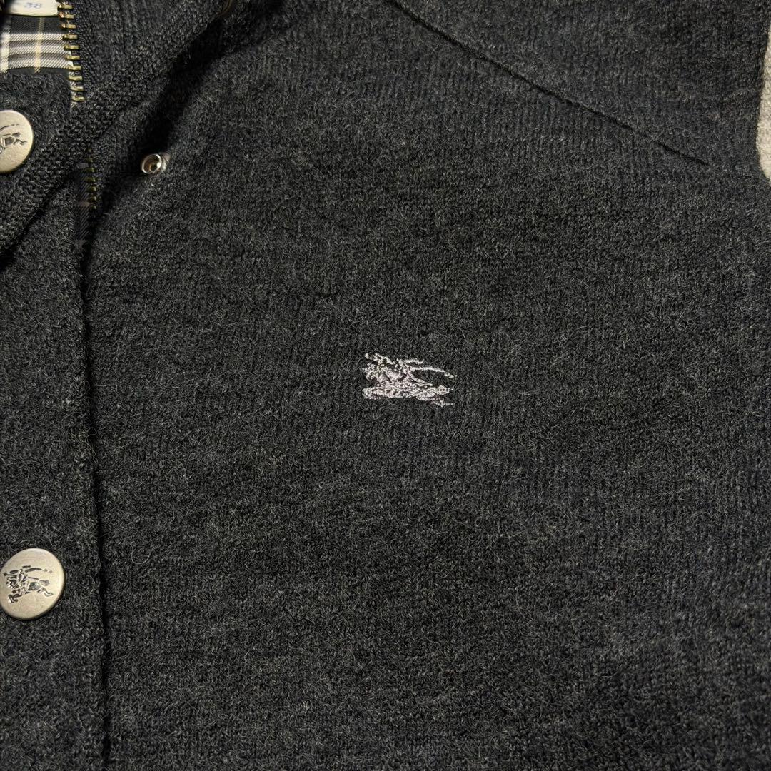 BURBERRY BLUE LABEL フード付き スタジャンニット 38