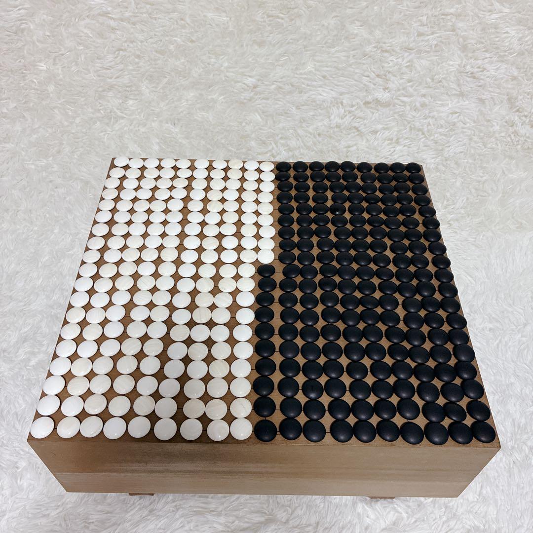 本蛤碁石30号 脚付き碁盤 厚15cm 木製碁笥 囲碁セット