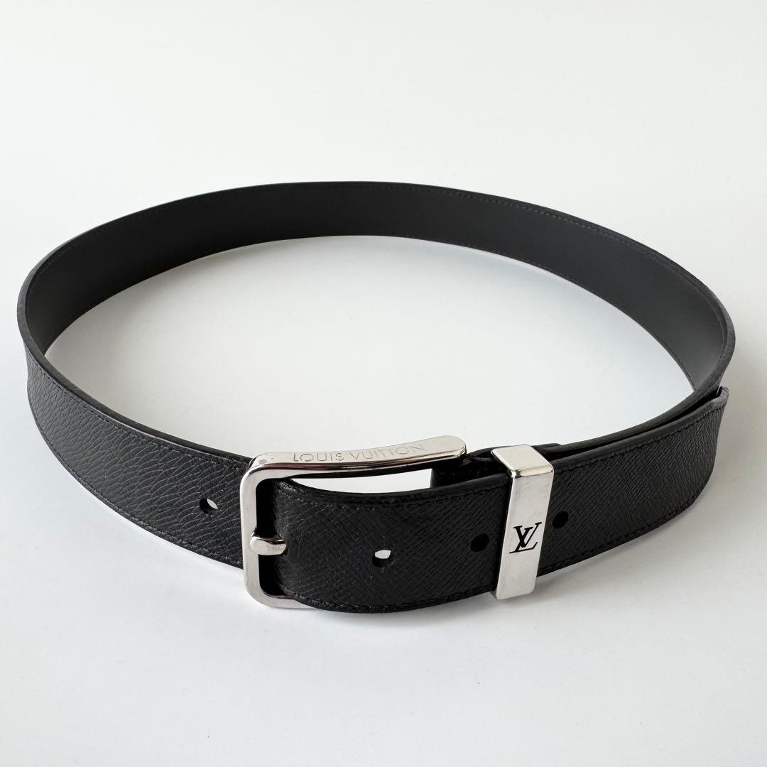 【美品】ルイヴィトン ベルト サンチュール　ポンヌフ LV タイガ　ブラック
