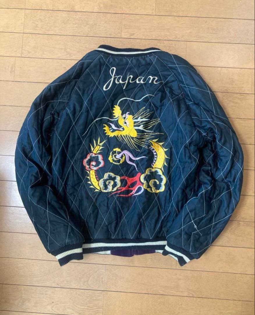 【希少】テーラー東洋 キルティング 別珍 紫 スカジャン