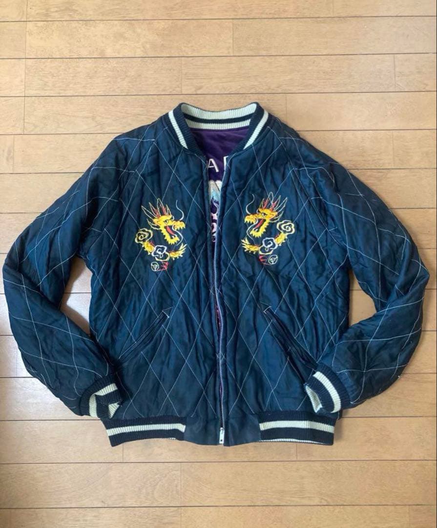 【希少】テーラー東洋 キルティング 別珍 紫 スカジャン