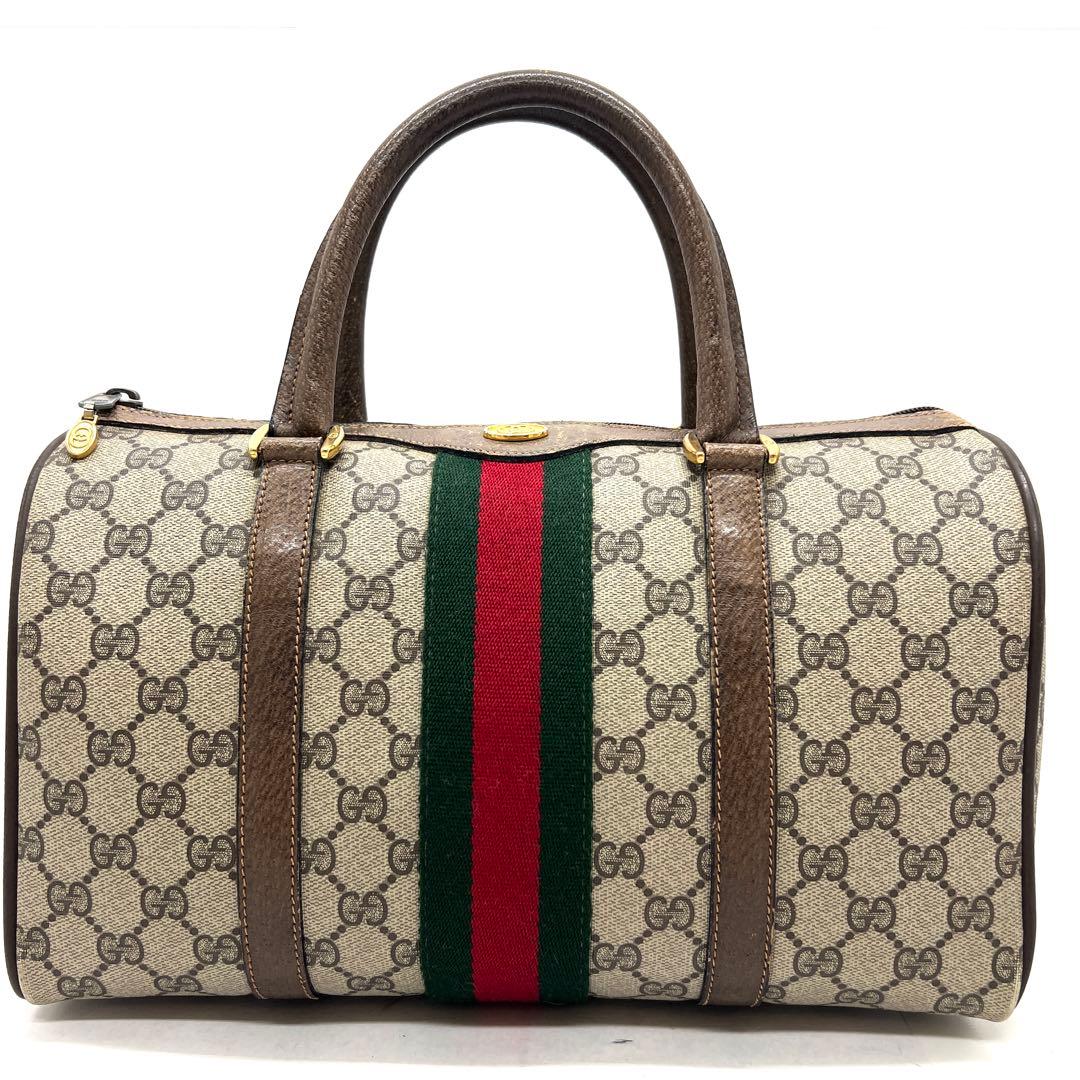 【極美品】グッチ ミニボストンバッグ GG シェリーライン