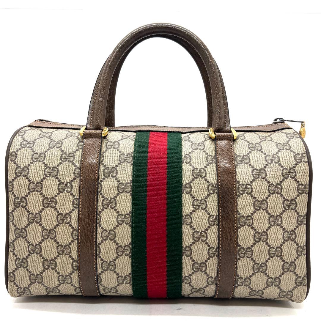 【極美品】グッチ ミニボストンバッグ GG シェリーライン