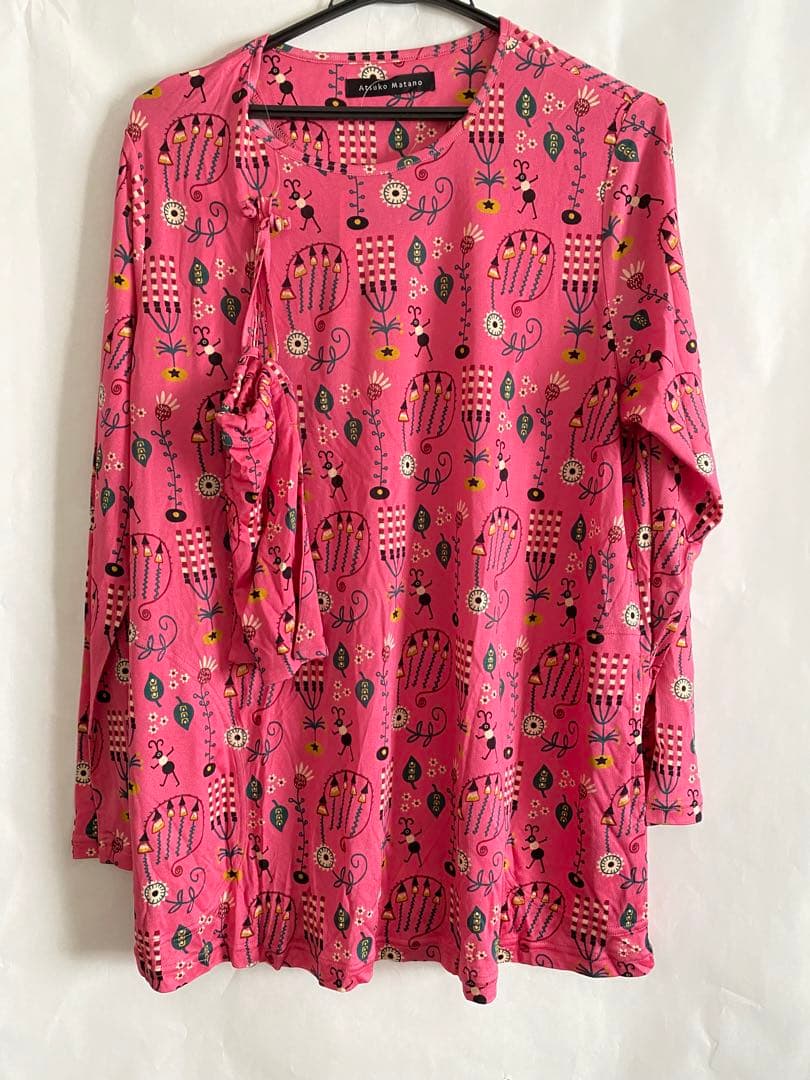 マタノアツコ　シルク　パジャマ　ピンク　Lサイズ