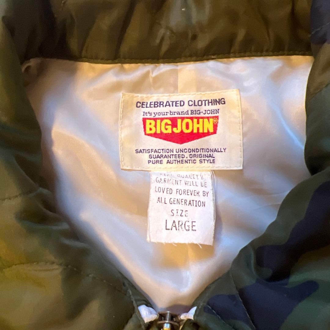 BIG JOHN キルティングジャケット ベトジャン ブラックバス 魚 迷彩