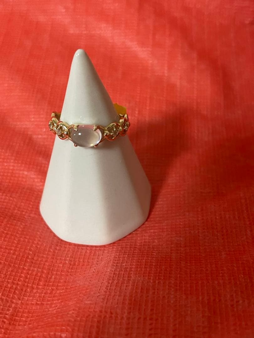 フェスタリア K10YG ブルームーンストーン/ホワイトトパーズ リング13号