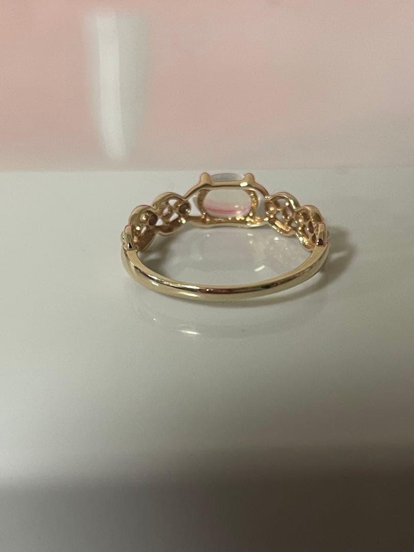 フェスタリア K10YG ブルームーンストーン/ホワイトトパーズ リング13号