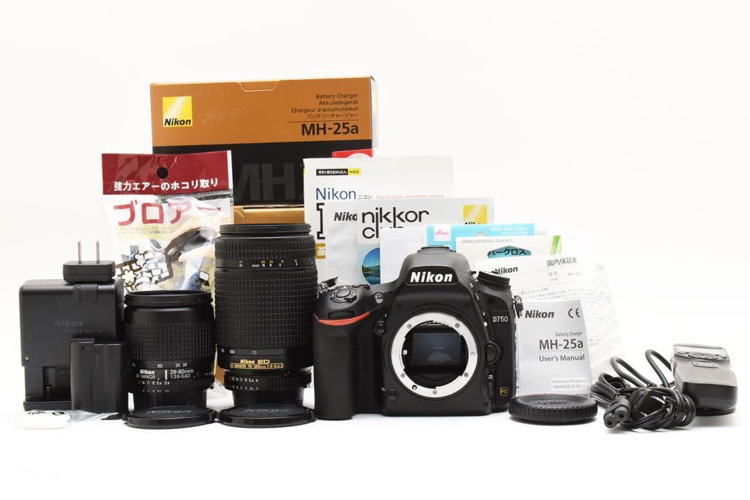 美品　Nikon D750 ダブルズームセット　Wi-Fi搭載　デジタル一眼レフ