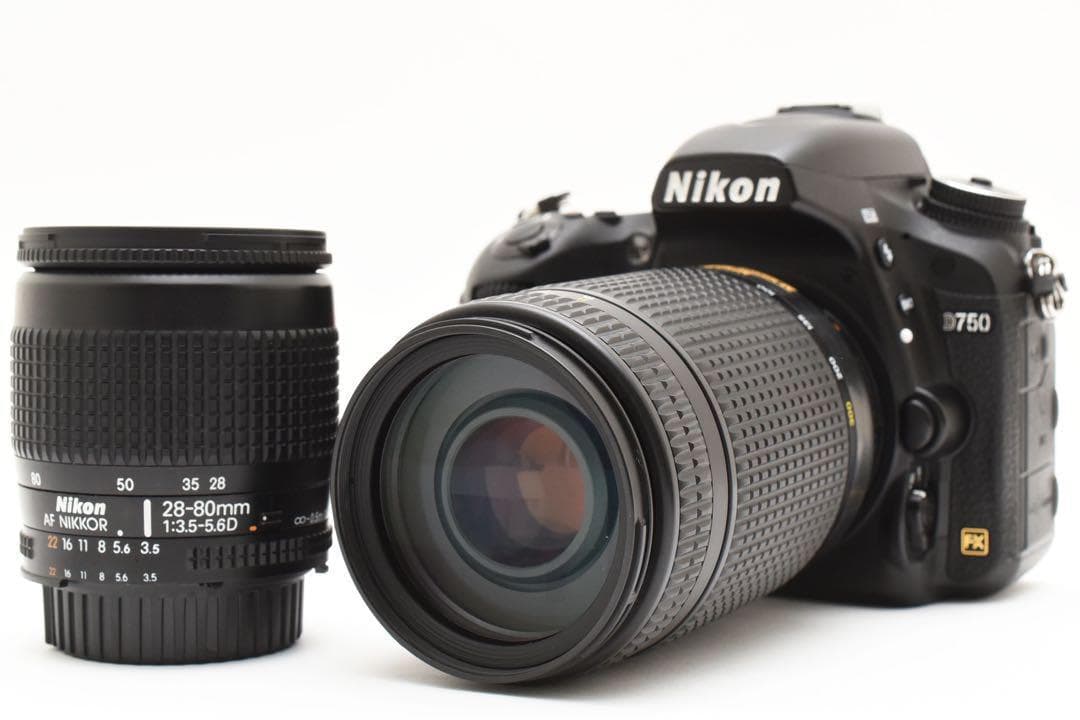 美品　Nikon D750 ダブルズームセット　Wi-Fi搭載　デジタル一眼レフ