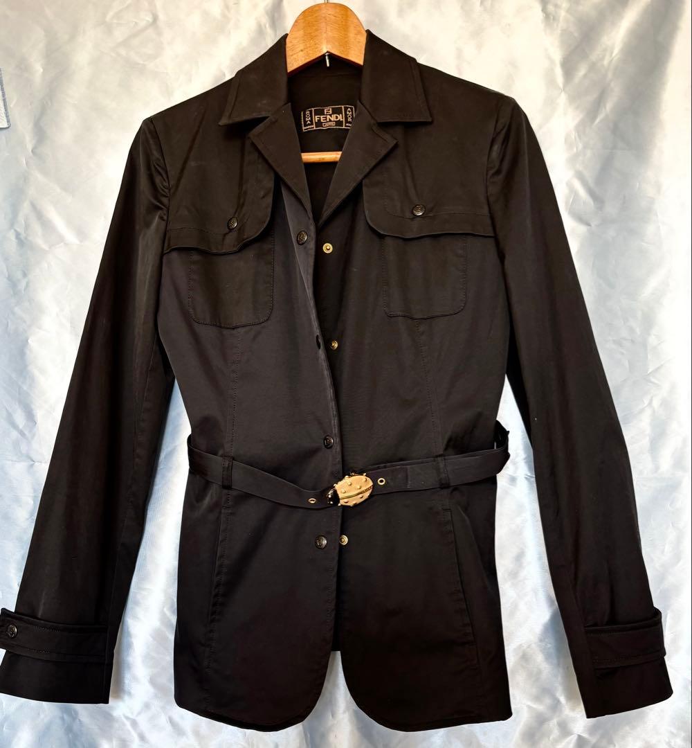 FENDI 黒♪ジャケット♪トレンチコート♪アウター♪Made in Italy