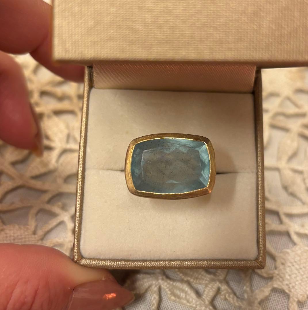 kui co.アクアマリン✳︎ファセットカットリング