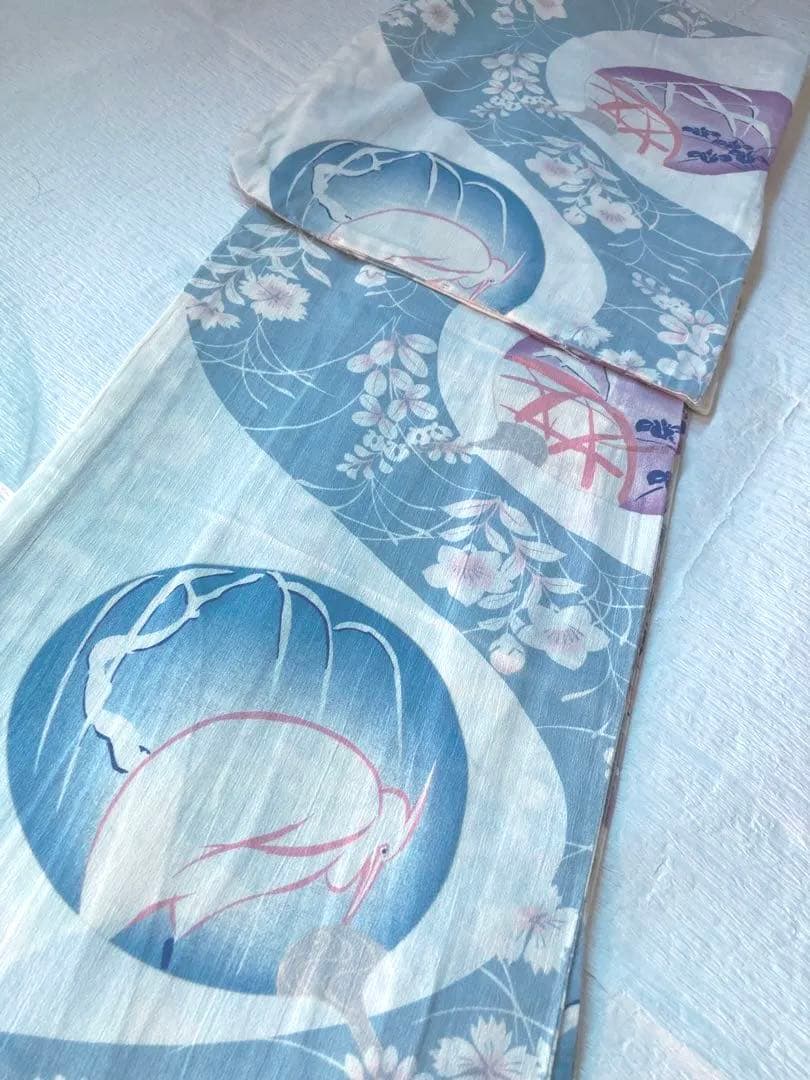 リ*ナ様 【お盆限定お値下げ】撫松庵　浴衣　鷺雪柳　団扇　桔梗撫子萩杜若