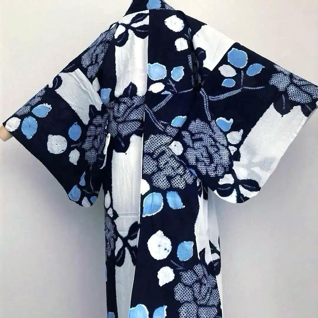 ちい　有松絞り・三浦絞り　手縫い上質　絞り浴衣　No.2-138