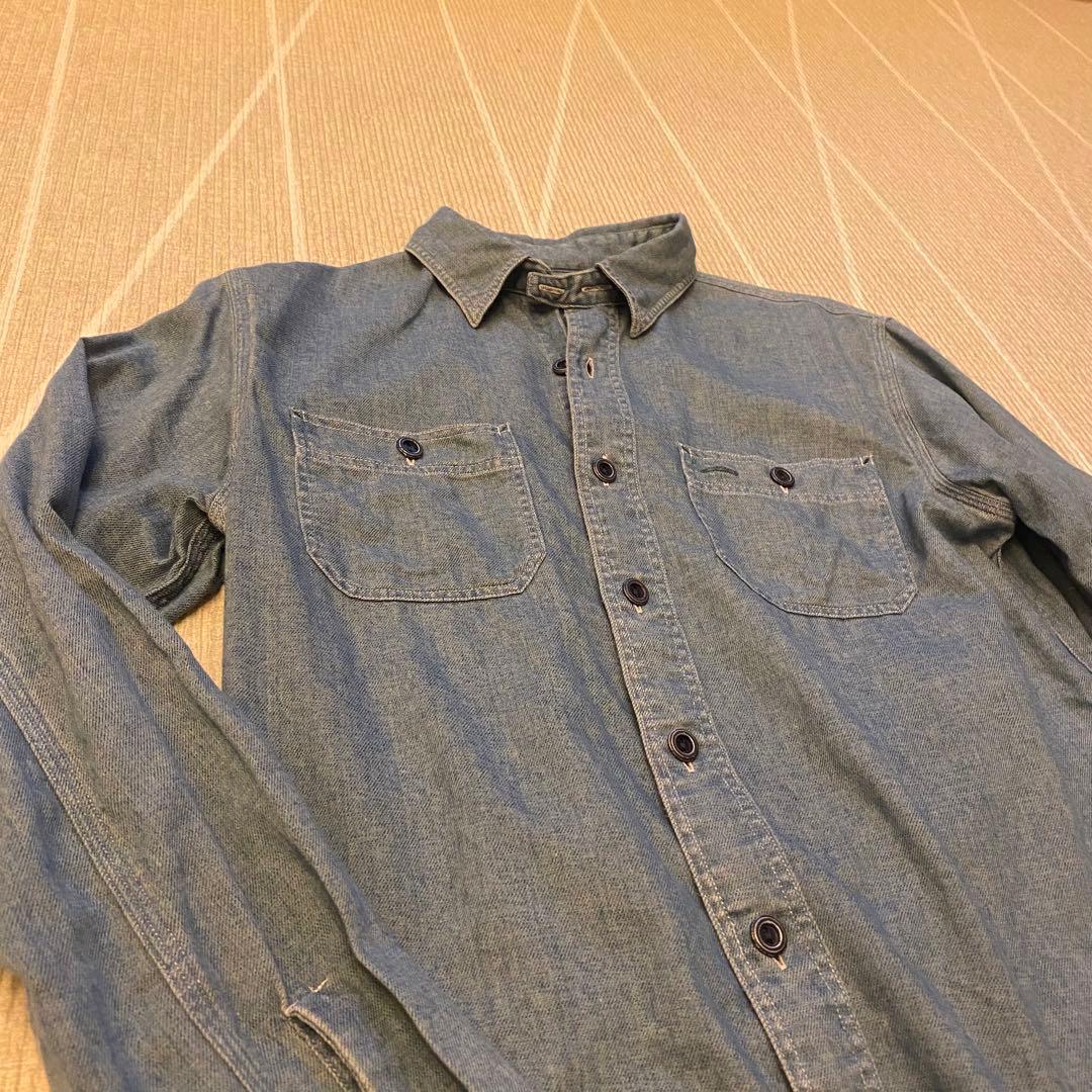 【名作】RRLハドソン シャンブレー ワーク シャツ インディゴ XS