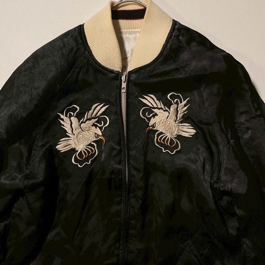 【ティー】花旅楽団 SCRIPT スカジャン リバーシブル 大阪 虎 鷲