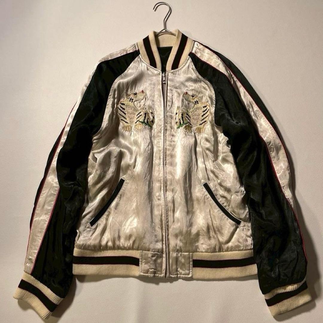 【ティー】花旅楽団 SCRIPT スカジャン リバーシブル 大阪 虎 鷲