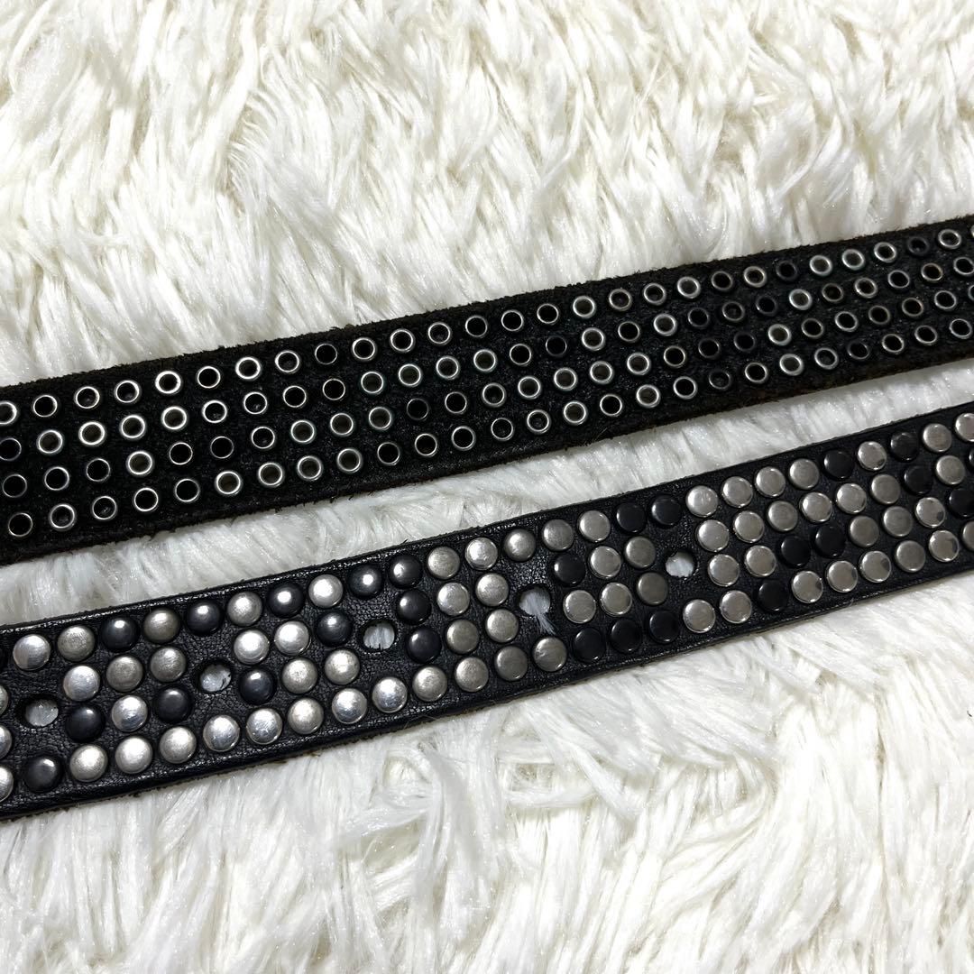 【希少・極上】DIESEL ディーゼル スタッズ ベルト 本革 イタリア製