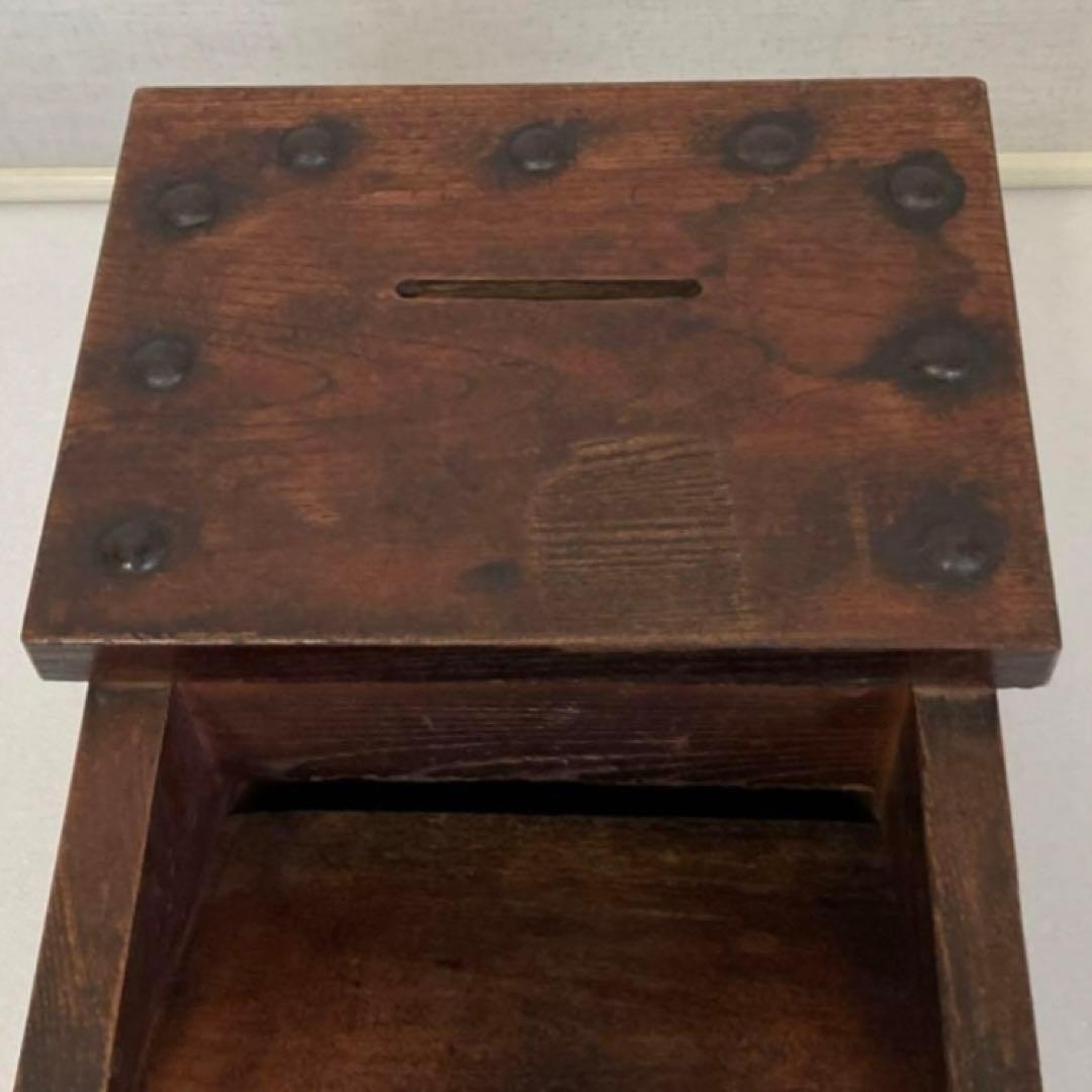 古い銭箱 千両箱 金庫 貯金箱 木箱 欅 木製 鉄 時代物 レトロ アンティーク