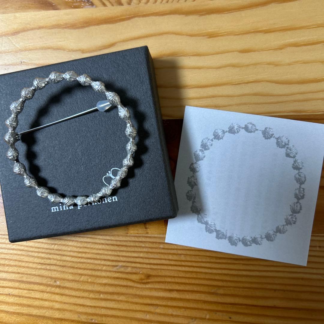 正規品 ミナペルホネンtambourine 真鍮ブローチ silver