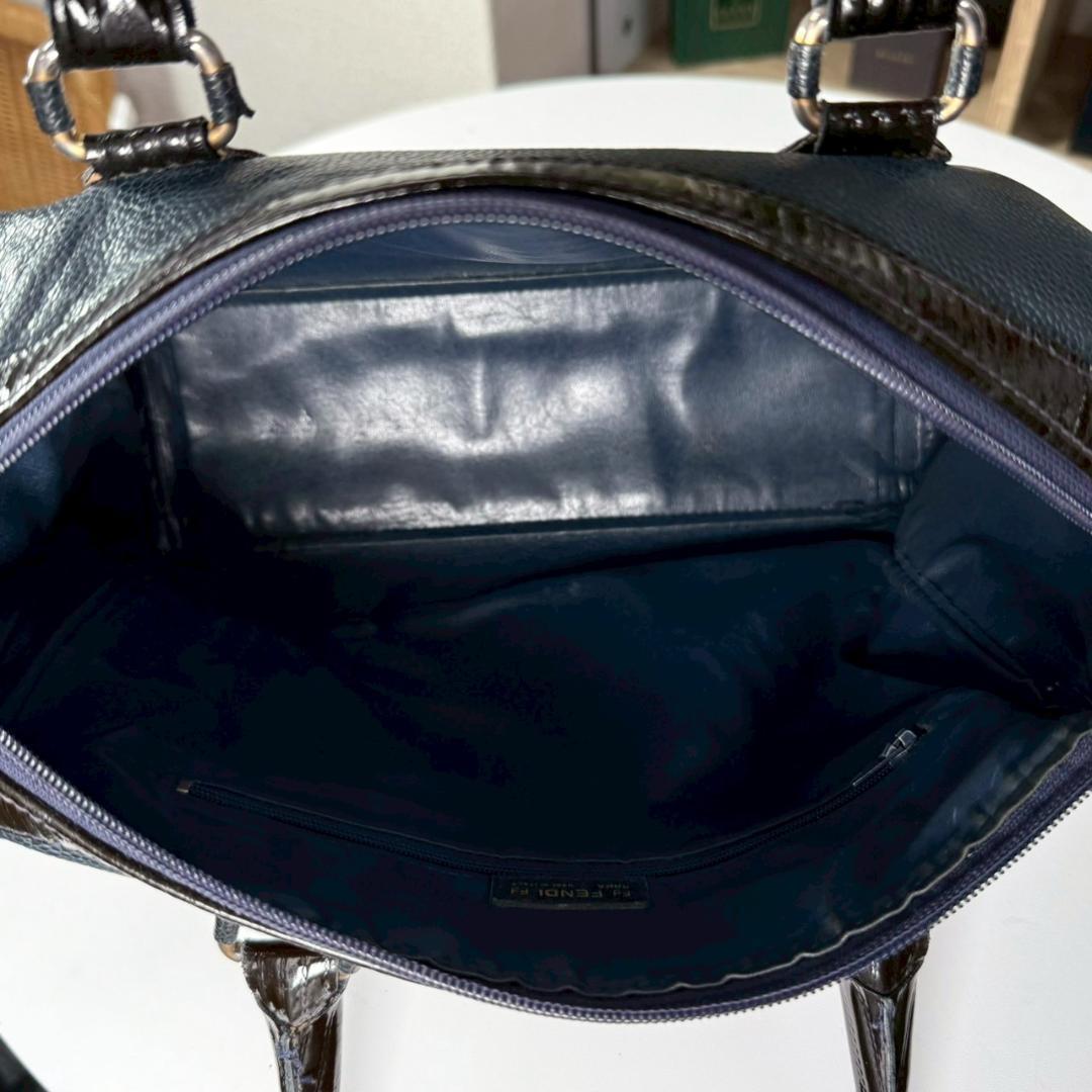 美品 80's OLD FENDI キャビアスキン ズッカ ミニボストン