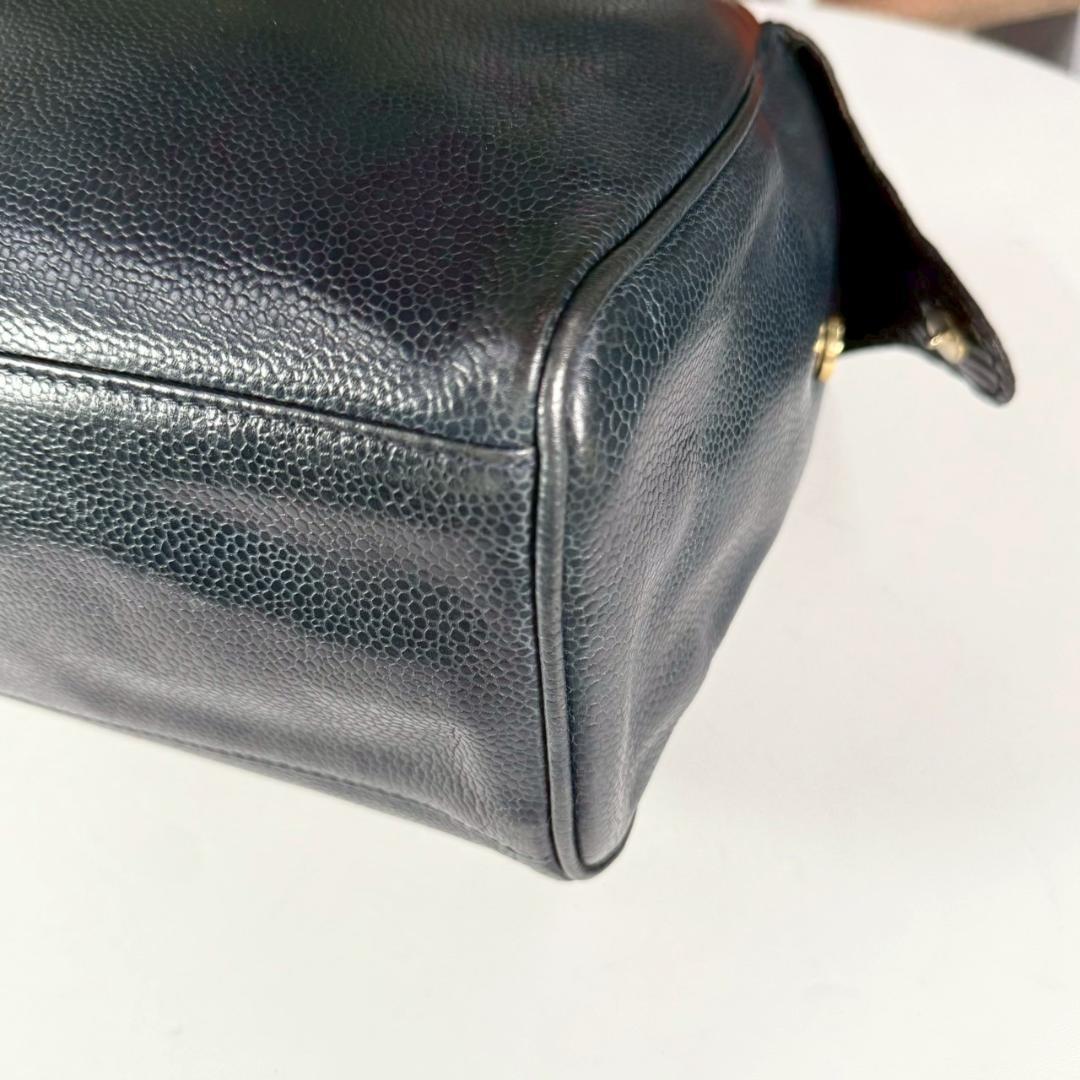 美品 80's OLD FENDI キャビアスキン ズッカ ミニボストン