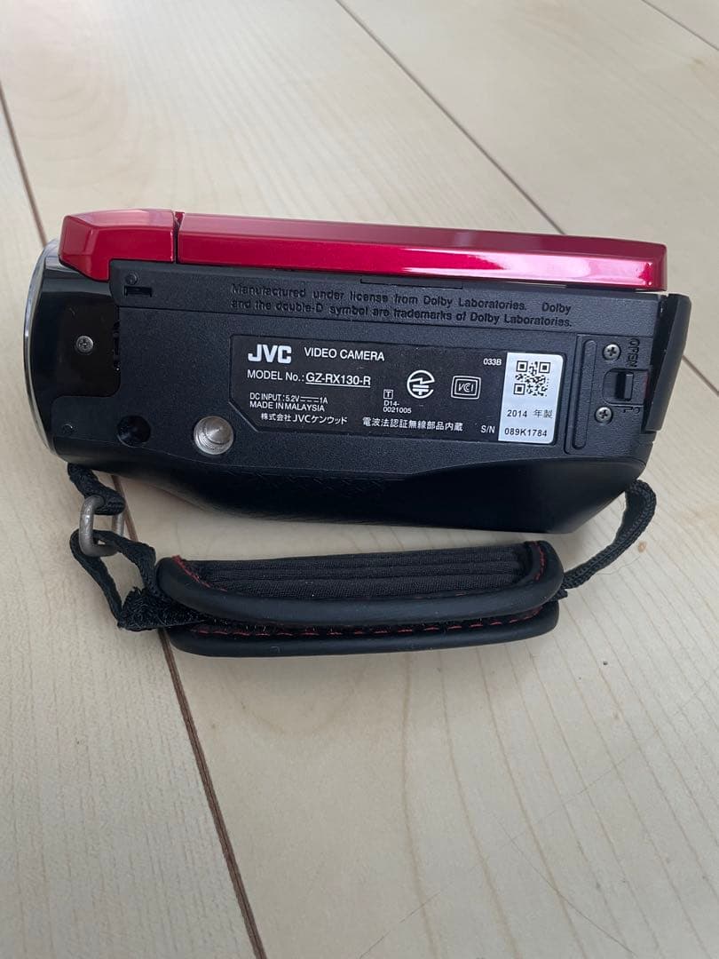 JVC ビデオカメラ 防水 GZ-RX130-R レッド 充電器