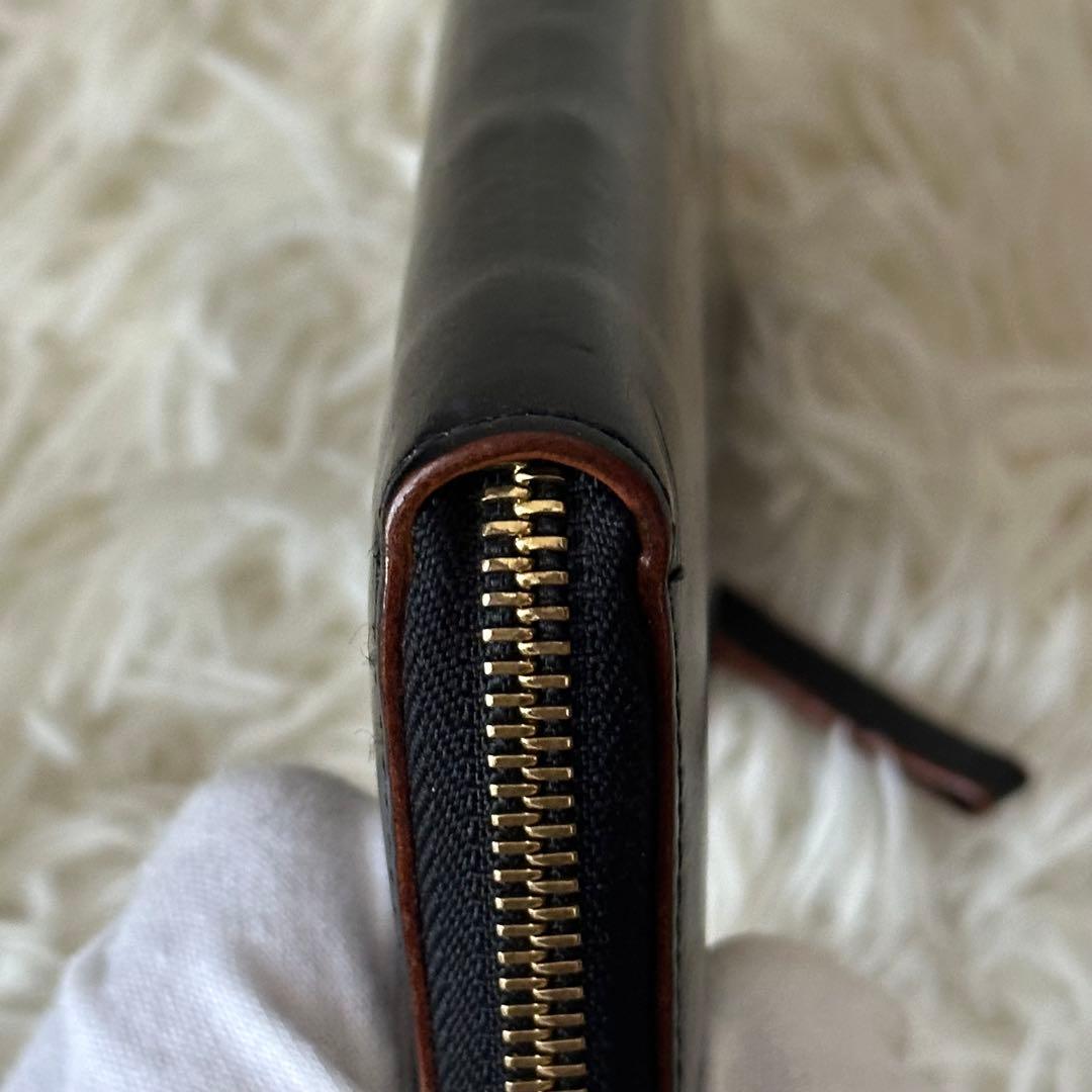 ポーター 長財布 Ｌ字ファスナー レザー 黒 茶色 ロングウォレット ロゴ