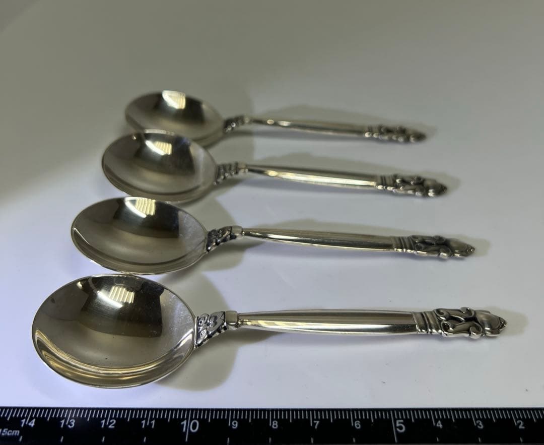 ジョージジェンセン　エコーンsterling925 スープスプーン4本　共袋付