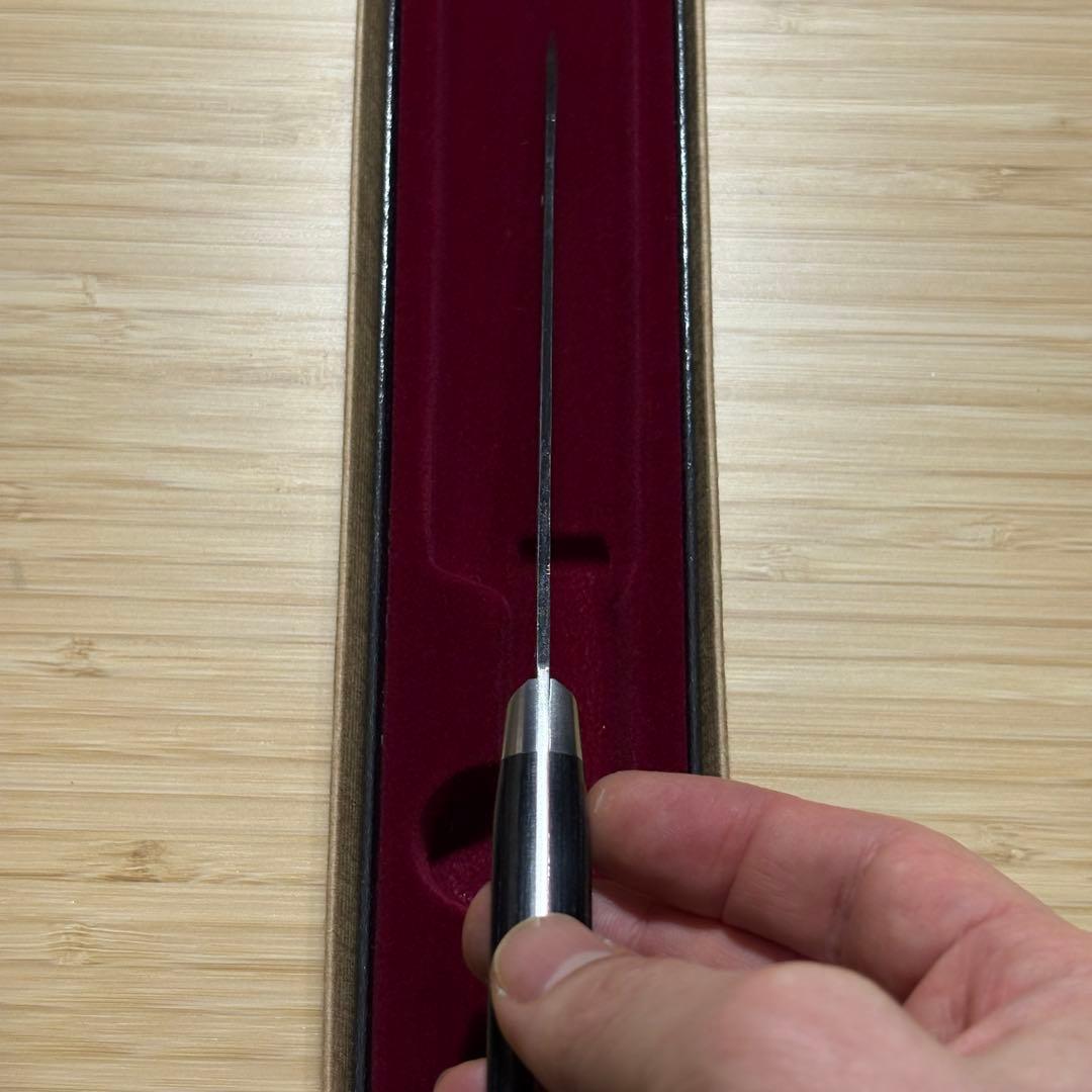 邑田武峰作　古式百錬黒打ペティ135mm 両刃