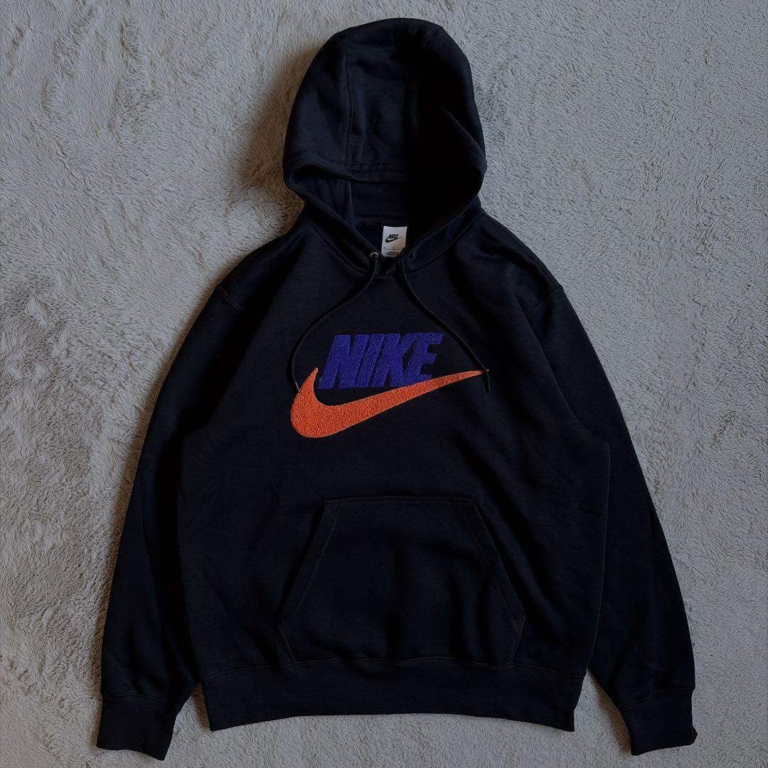 新品 ナイキ ロゴ刺繍 セットアップ 上下セット ブラック オレンジ L