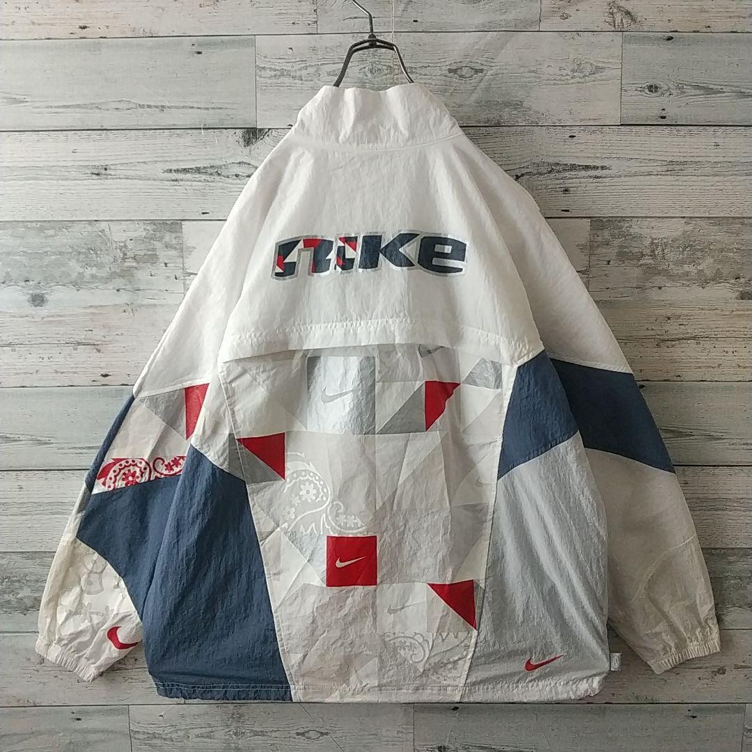 希少デザイン☆ナイキ 刺繍 ペイズリー クレイジーパターン ナイロンジャケット