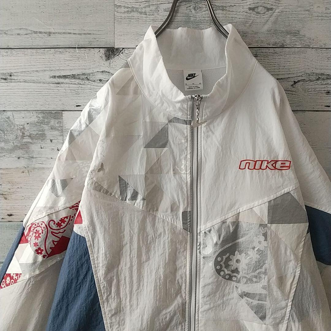 希少デザイン☆ナイキ 刺繍 ペイズリー クレイジーパターン ナイロンジャケット