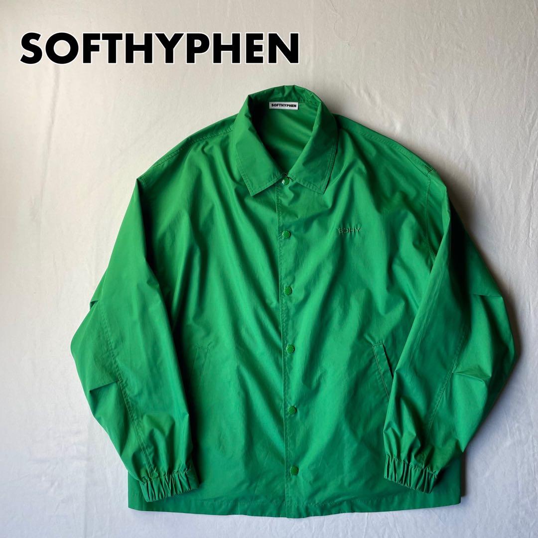 【美品ソフトハイフン】刺繍コーチジャケット グリーン オーバーサイズ 11h