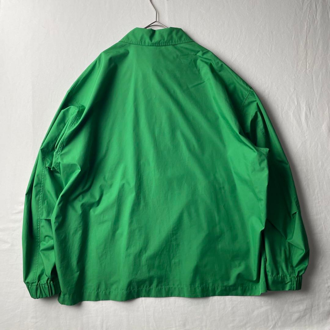 【美品ソフトハイフン】刺繍コーチジャケット グリーン オーバーサイズ 11h