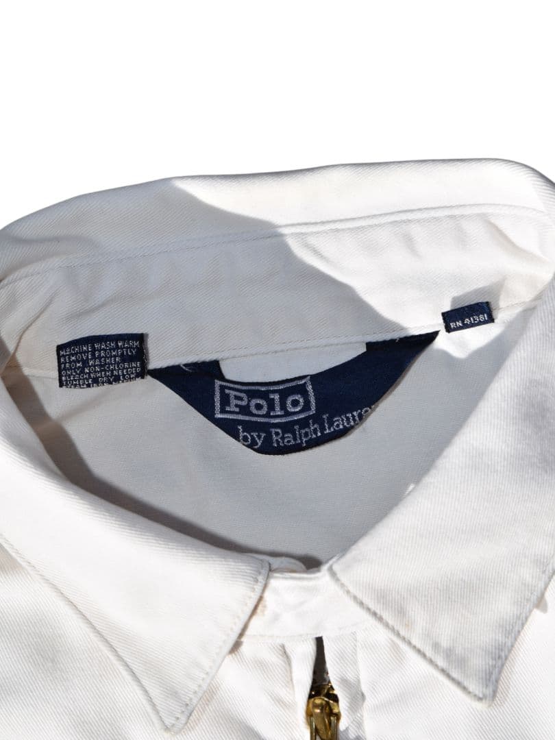 80～90s ラルフローレン 三角タグ スイングトップ 香港製 ホワイト L