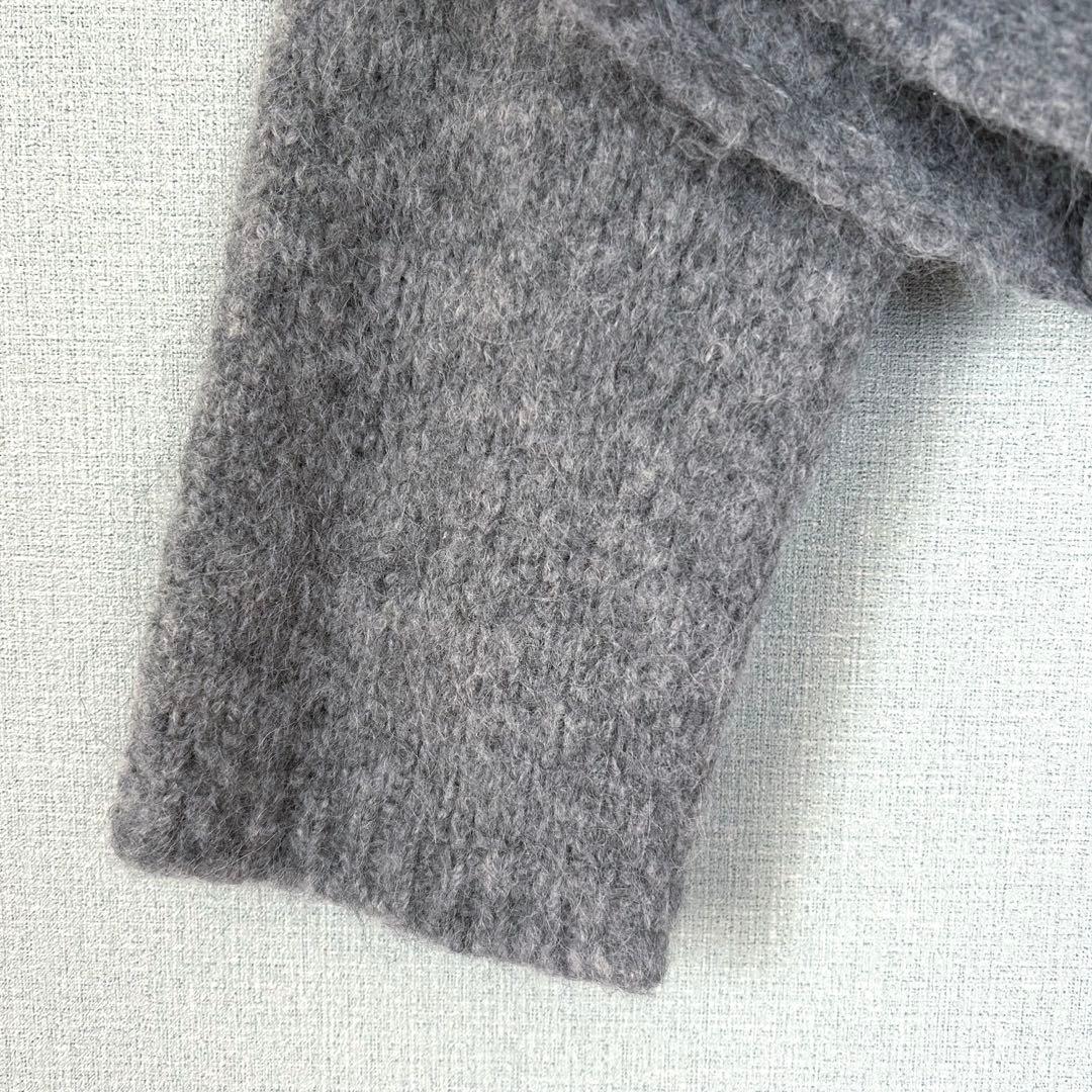 Plage アルパカMIXクロップドニット グレー