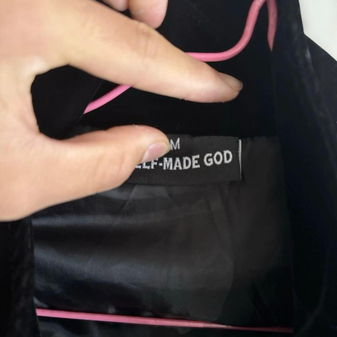 self-made-god 黒ベロアセットアップ 上のみ　Mサイズ