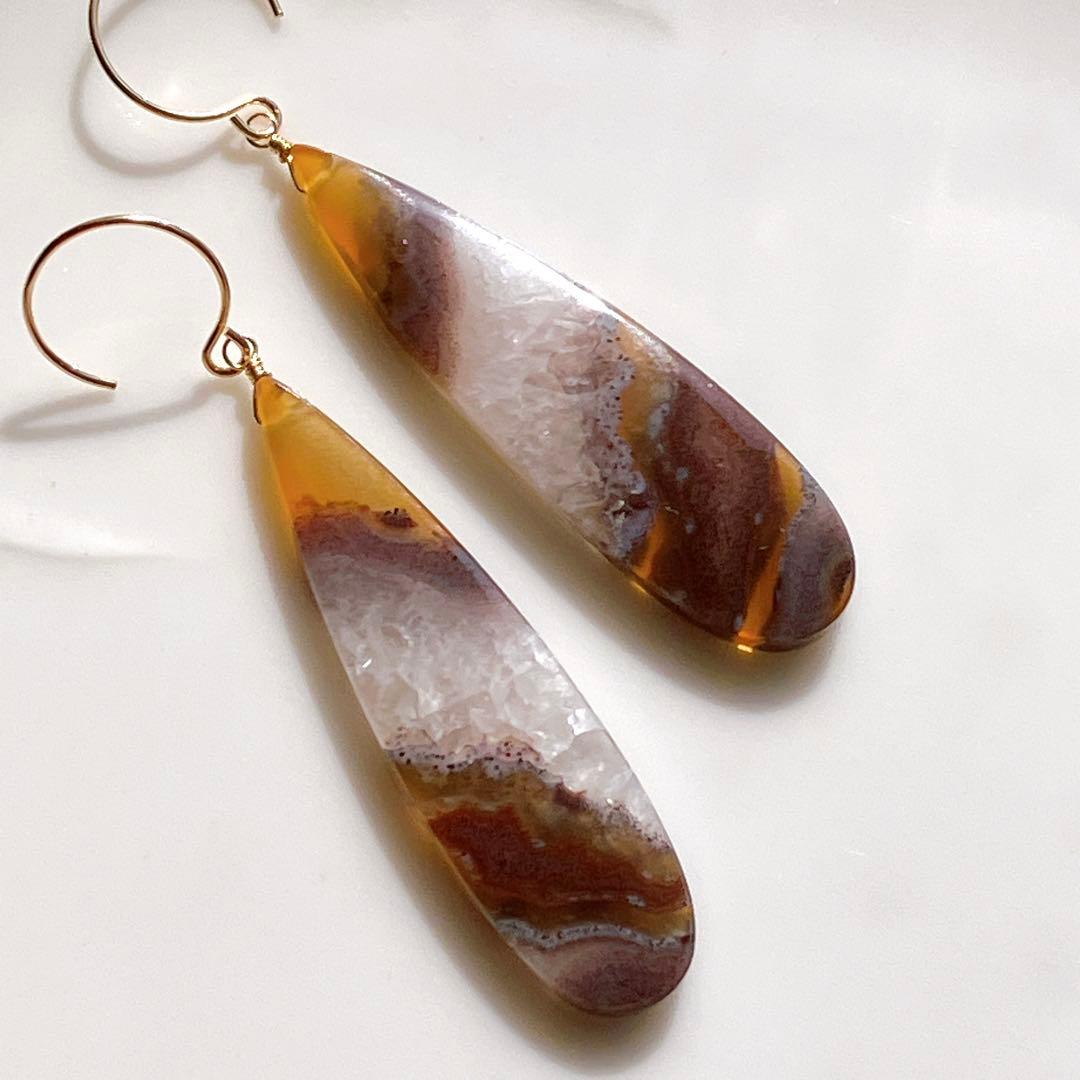 tama◆希少✧ティモールアゲートピアス✧14kgf