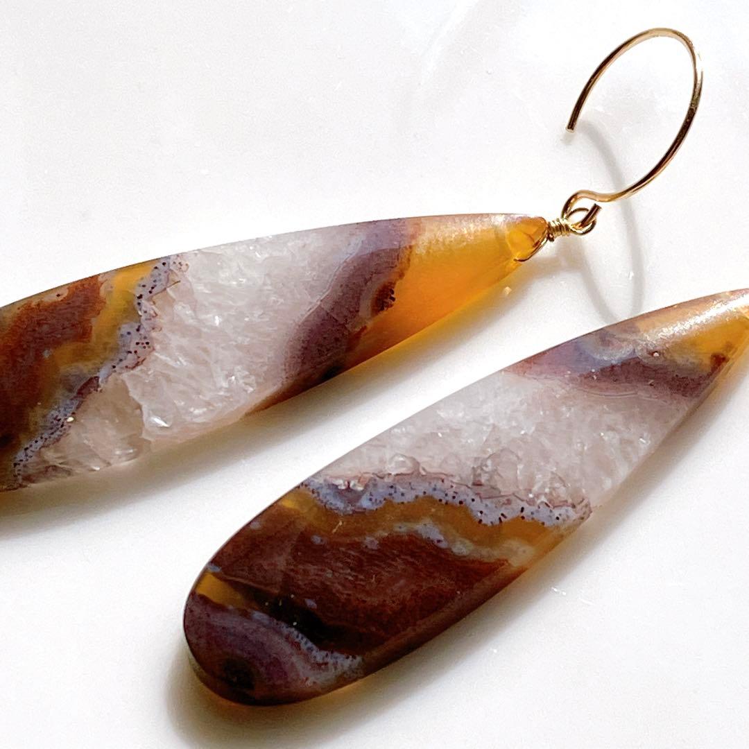 tama◆希少✧ティモールアゲートピアス✧14kgf