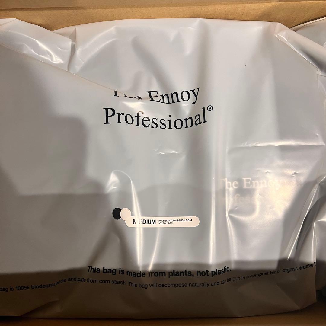 ジャケット・アウター ENNOY PADDED NYLON BENCH COAT BLACK