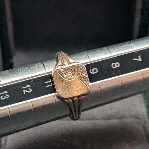 英国イギリス 9CT スターリングシルバー925 ヴィンテージ シグネットリング