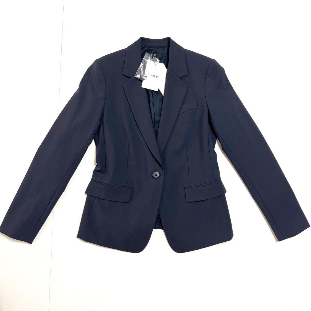 新品タグ付き♡セオリー　ネイビー シングル　パンツ　スーツ　セット　4