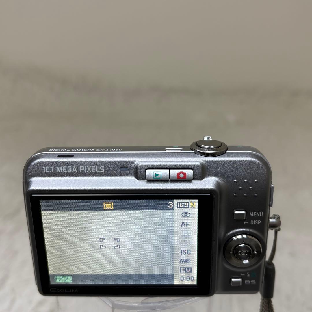美品　CASIO カメラ　EX-Z1080 充電器　箱　グレー　コンデジ　動作品