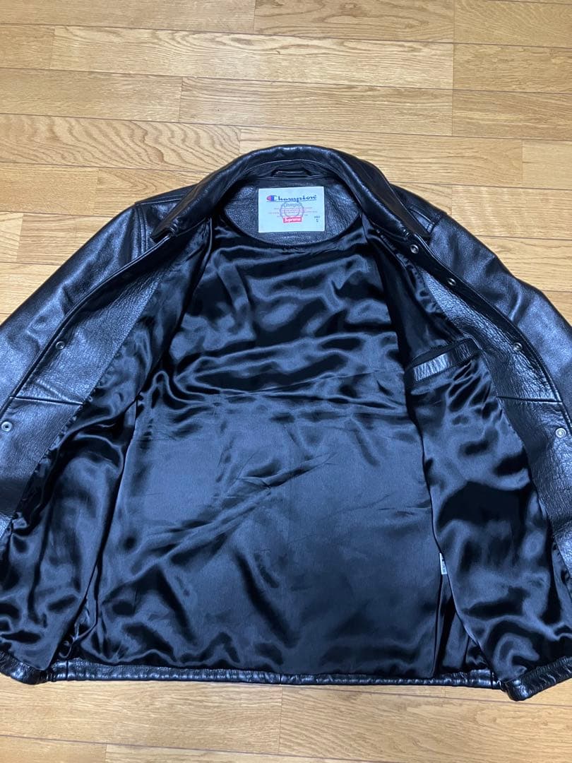 Supreme Champion レザー コーチジャケット 黒 S チャンピオン