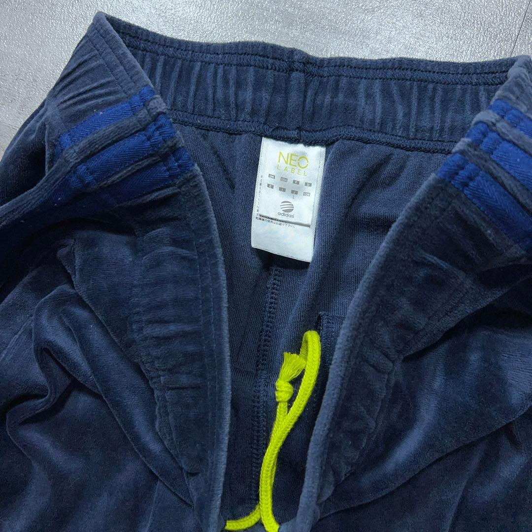 美品 y2k Adidas ベロア ジャージ 上下 トラックジャケット セットL