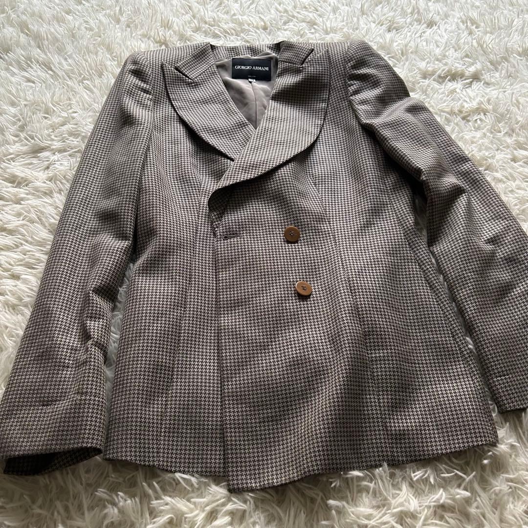 美品✨ジョルジオアルマーニ 42 LL ウールシルク ダブル セットアップ